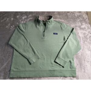 LL Bean Men's Green Lakewashed Double Knit Quarter-Zip Pullover - Size XL